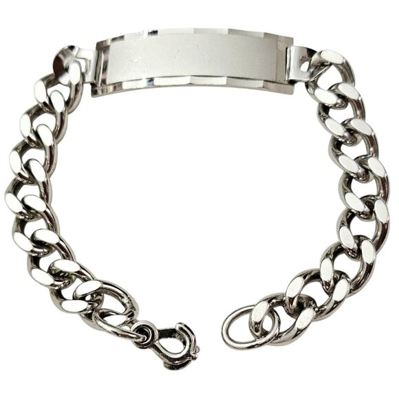 Sterling Silver Anson Cuban Chain Bracelet Sister Clasp 8 Inches Signed